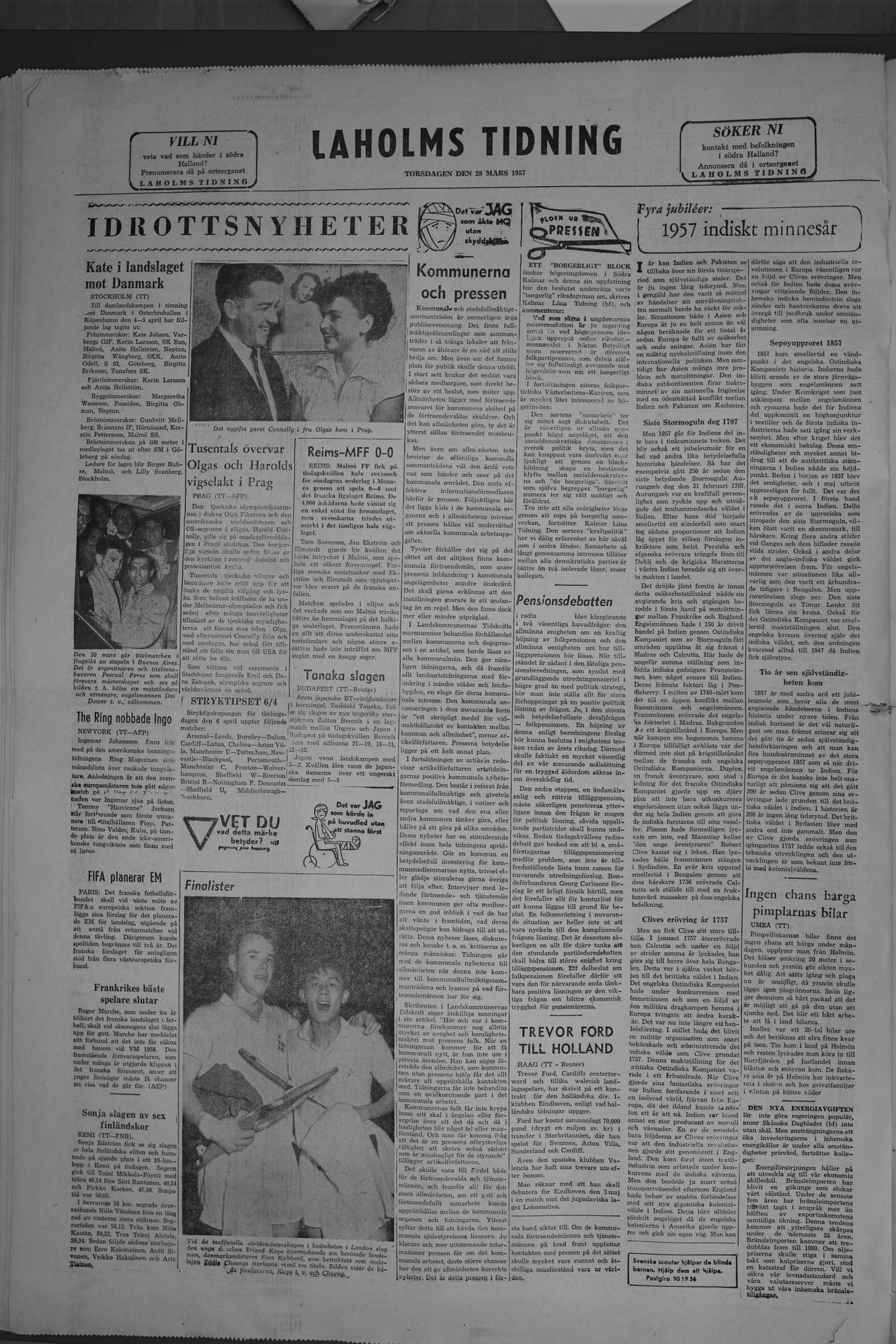 Laholms Tidning Torsdag 28 mars 1957, sida 8