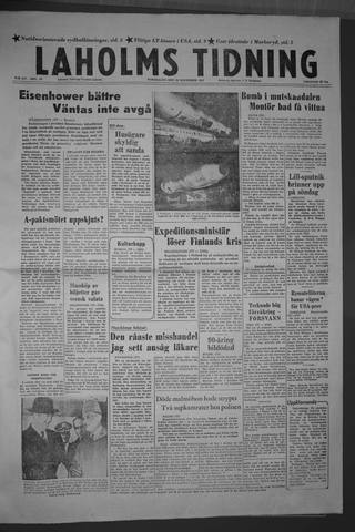 Förstasidan, Torsdag 28 november 1957
