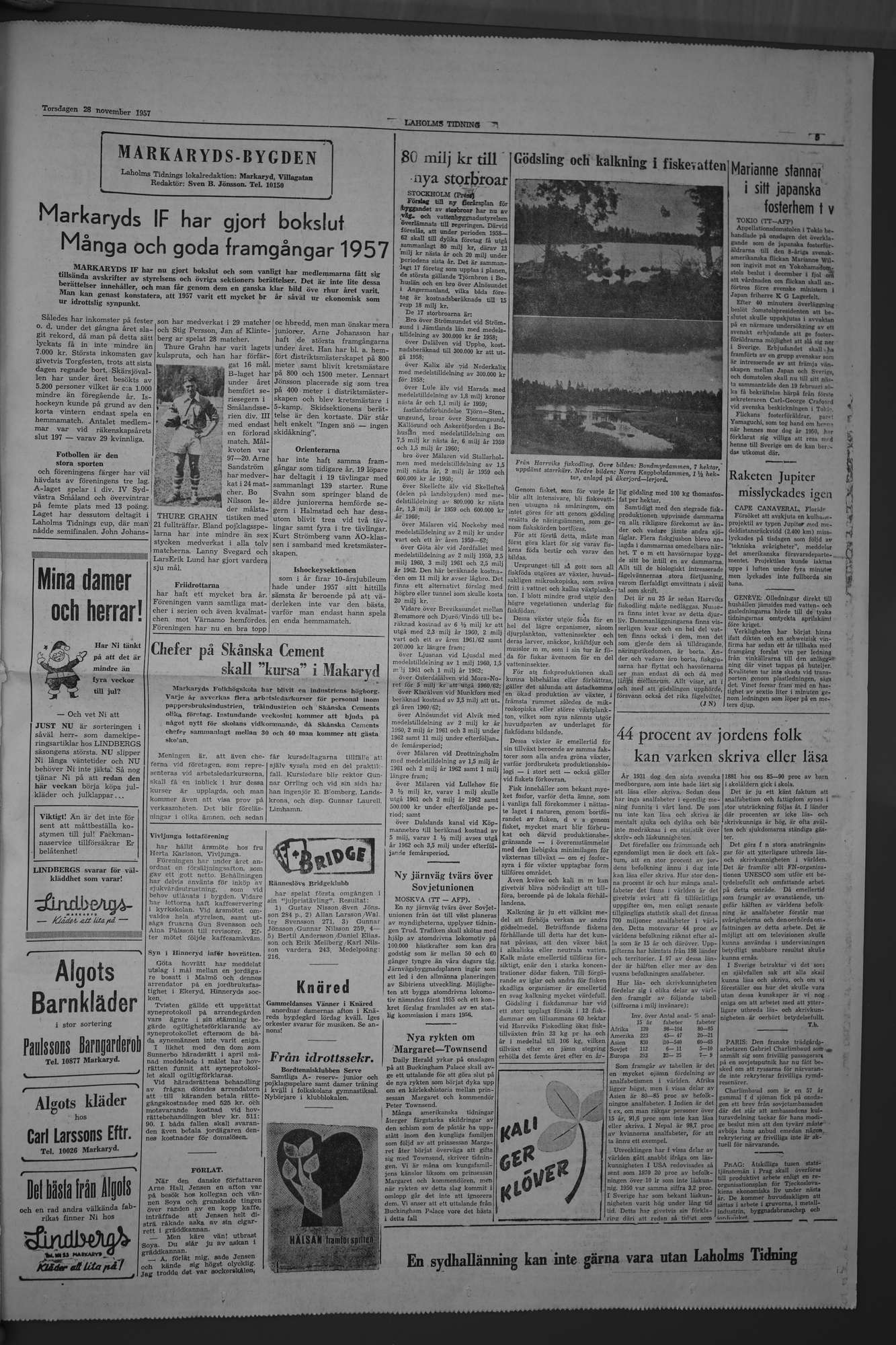 Laholms Tidning Torsdag 28 november 1957, sida 5