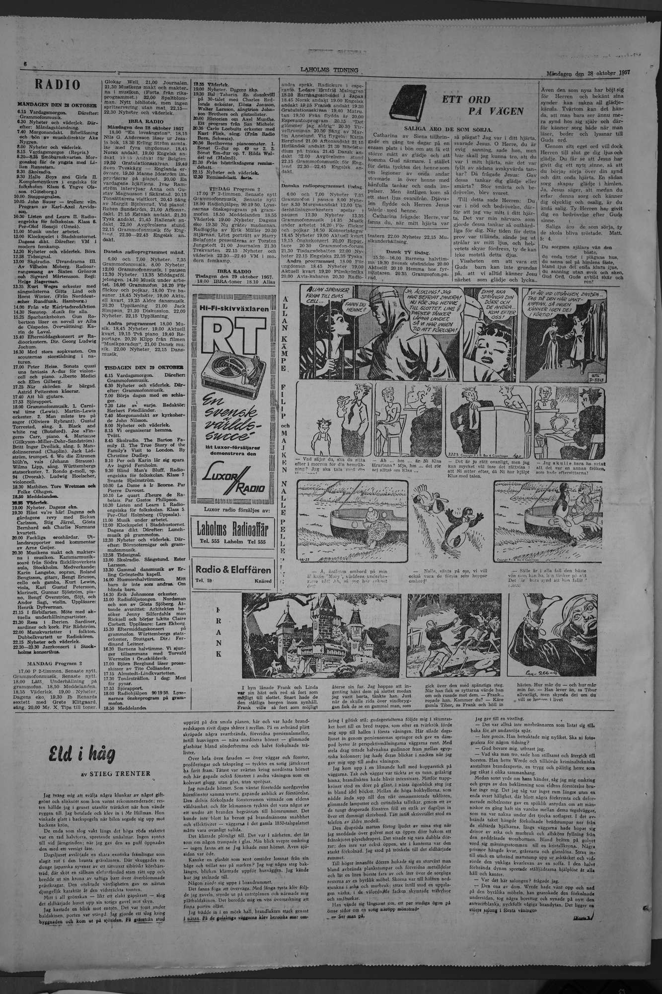 Laholms Tidning Måndag 28 oktober 1957, sida 6