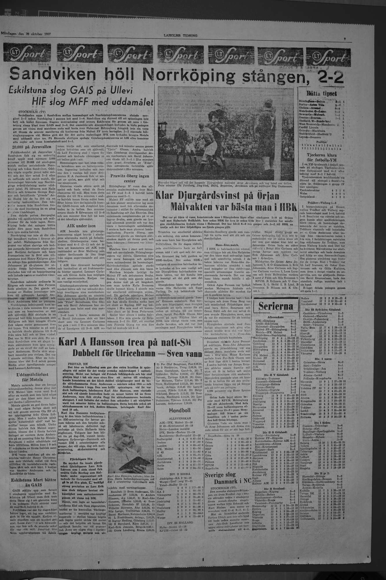 Laholms Tidning Måndag 28 oktober 1957, sida 7