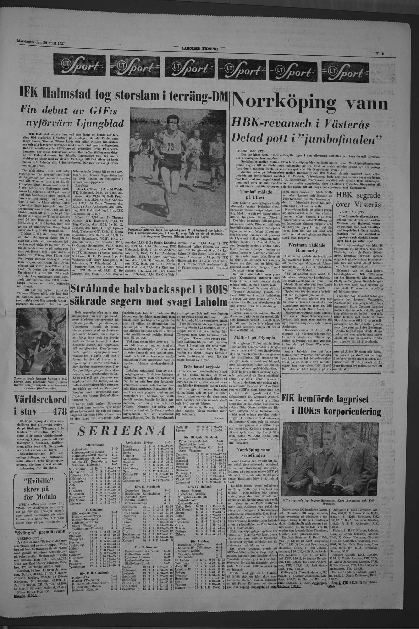Laholms Tidning Måndag 29 april 1957, sida 5