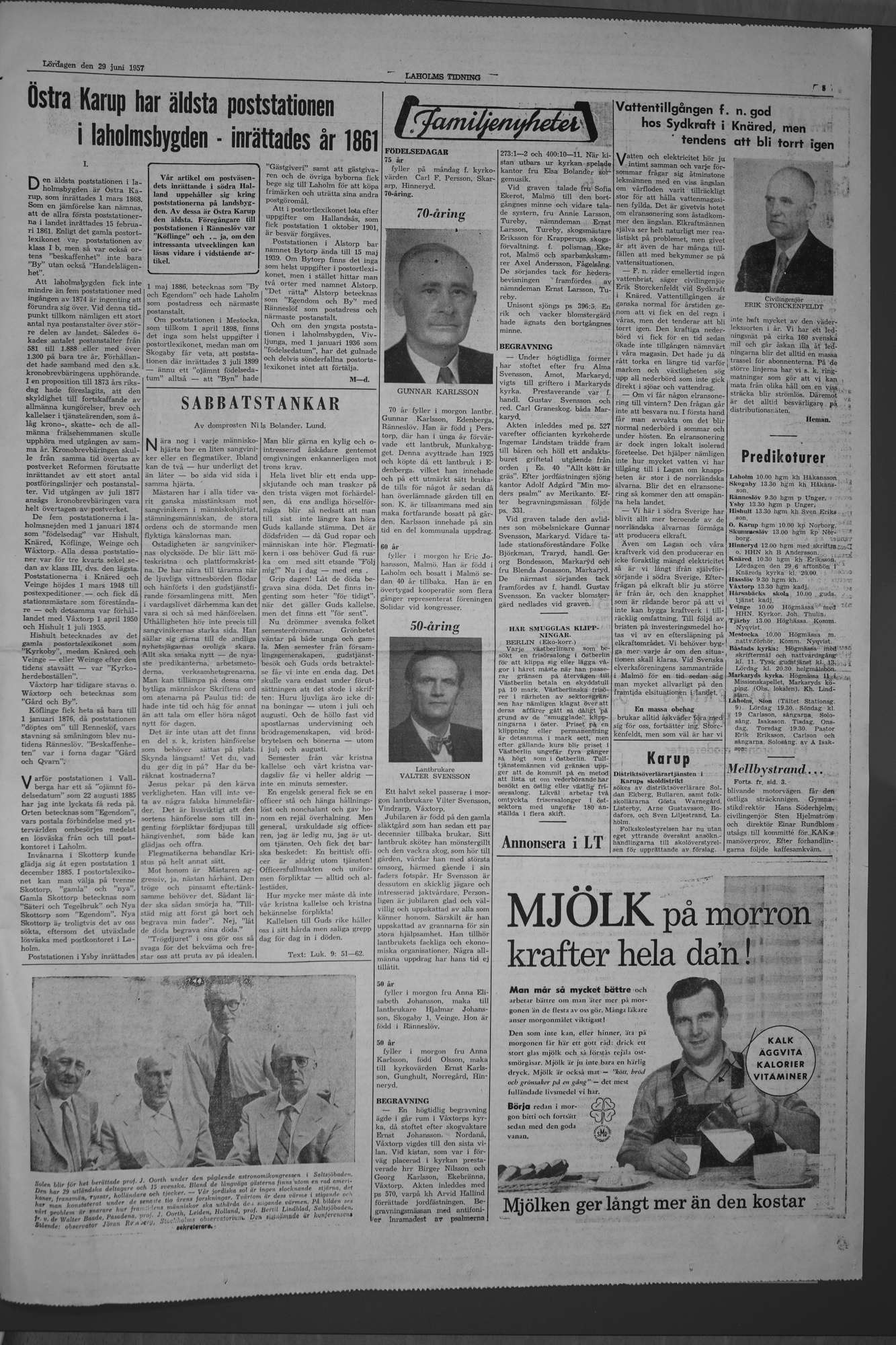 Laholms Tidning Lördag 29 juni 1957, sida 5
