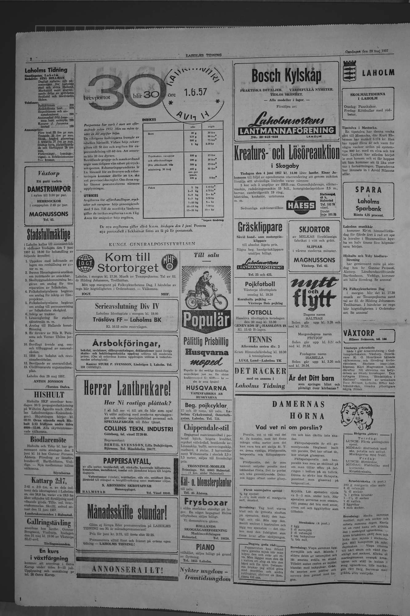 Laholms Tidning Onsdag 29 maj 1957, sida 2