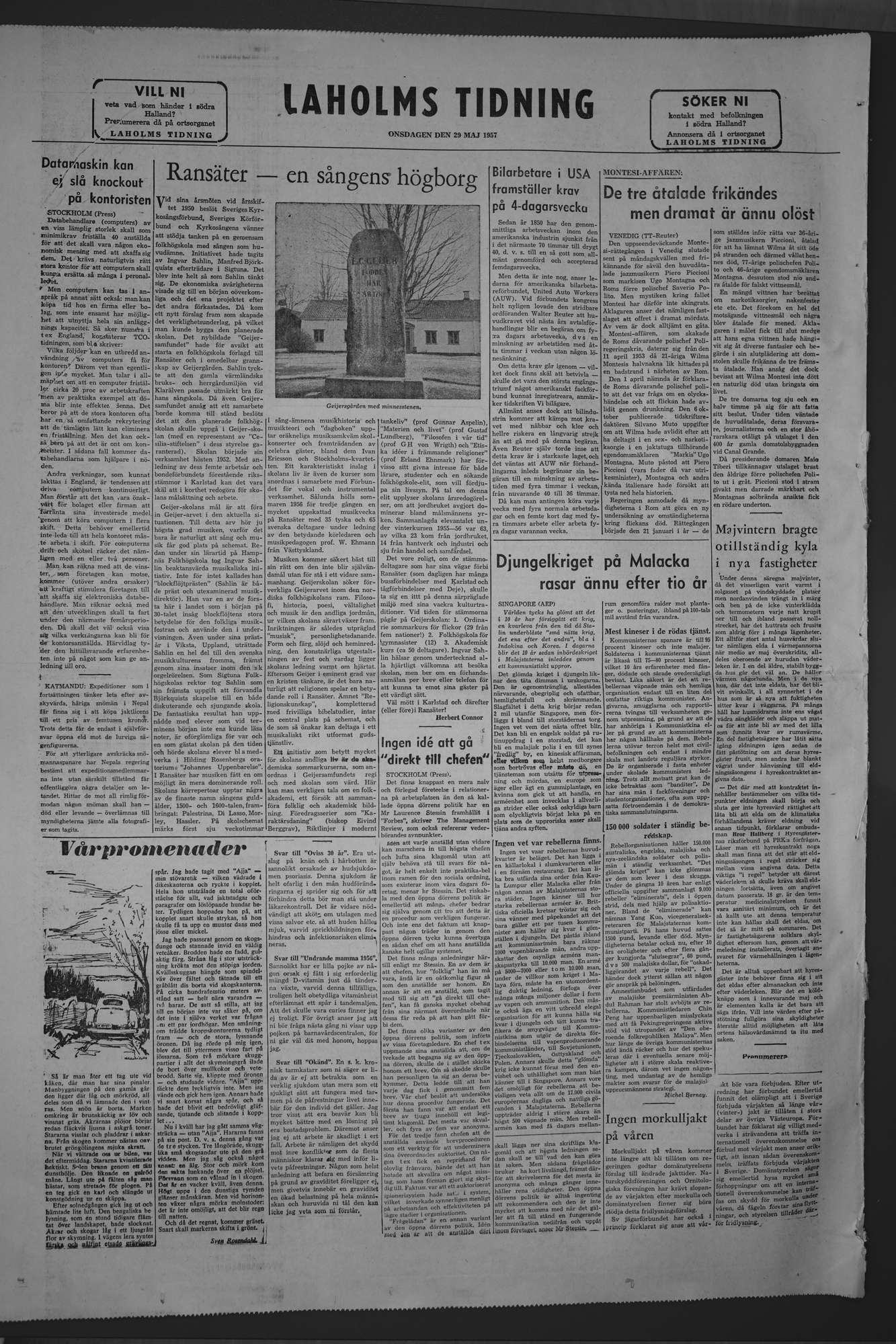 Laholms Tidning Onsdag 29 maj 1957, sida 8