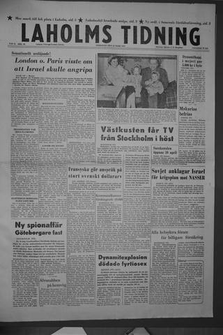 Förstasidan, Fredag 29 mars 1957