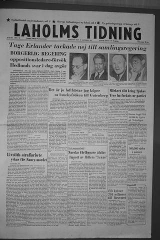 Förstasidan, Tisdag 29 oktober 1957