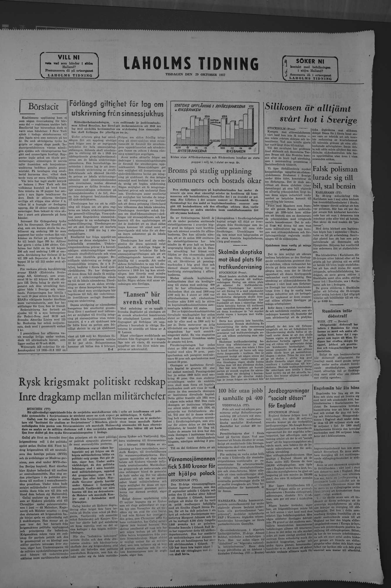 Laholms Tidning Tisdag 29 oktober 1957, sida 8