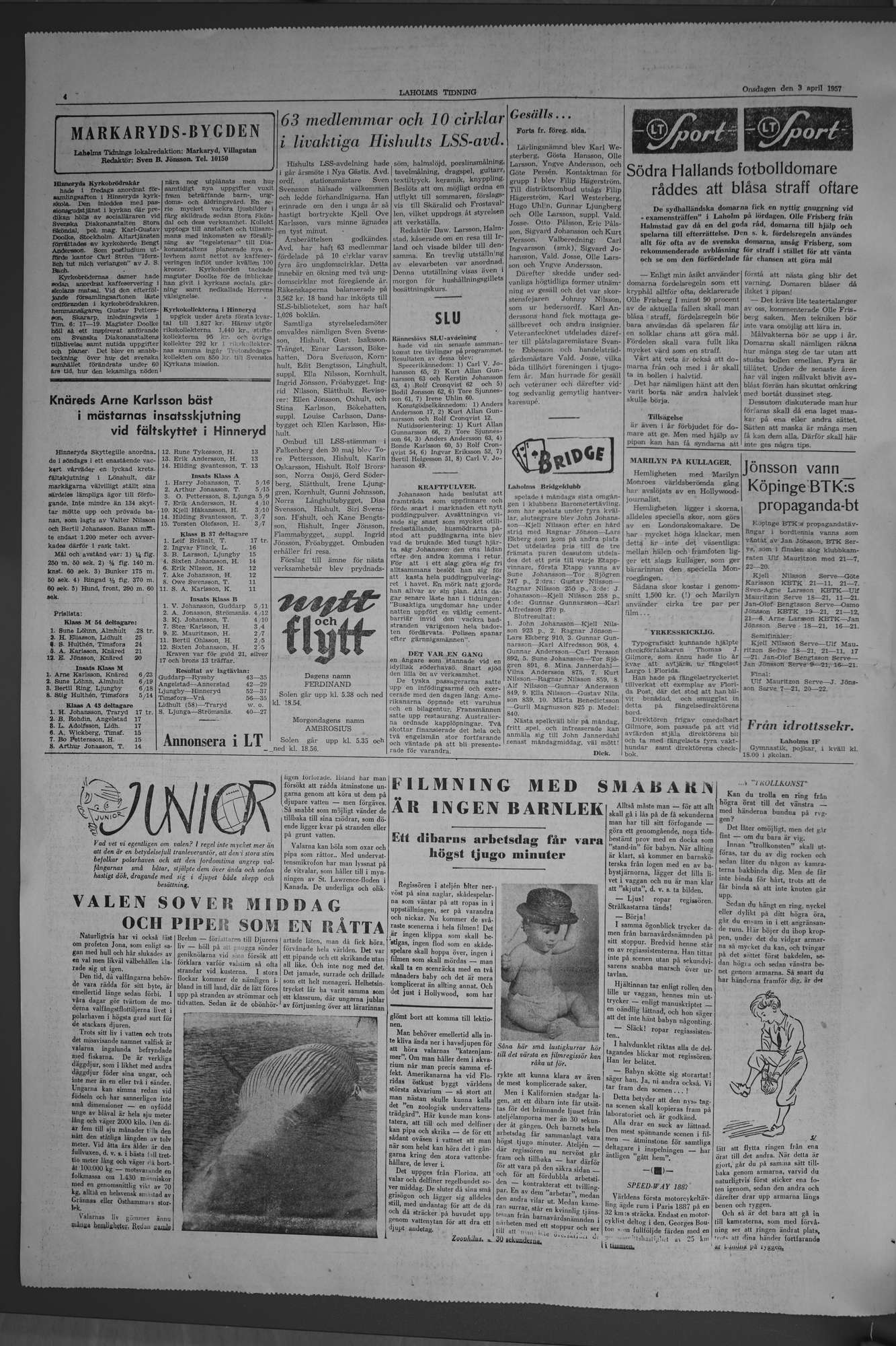 Laholms Tidning Onsdag 3 april 1957, sida 4