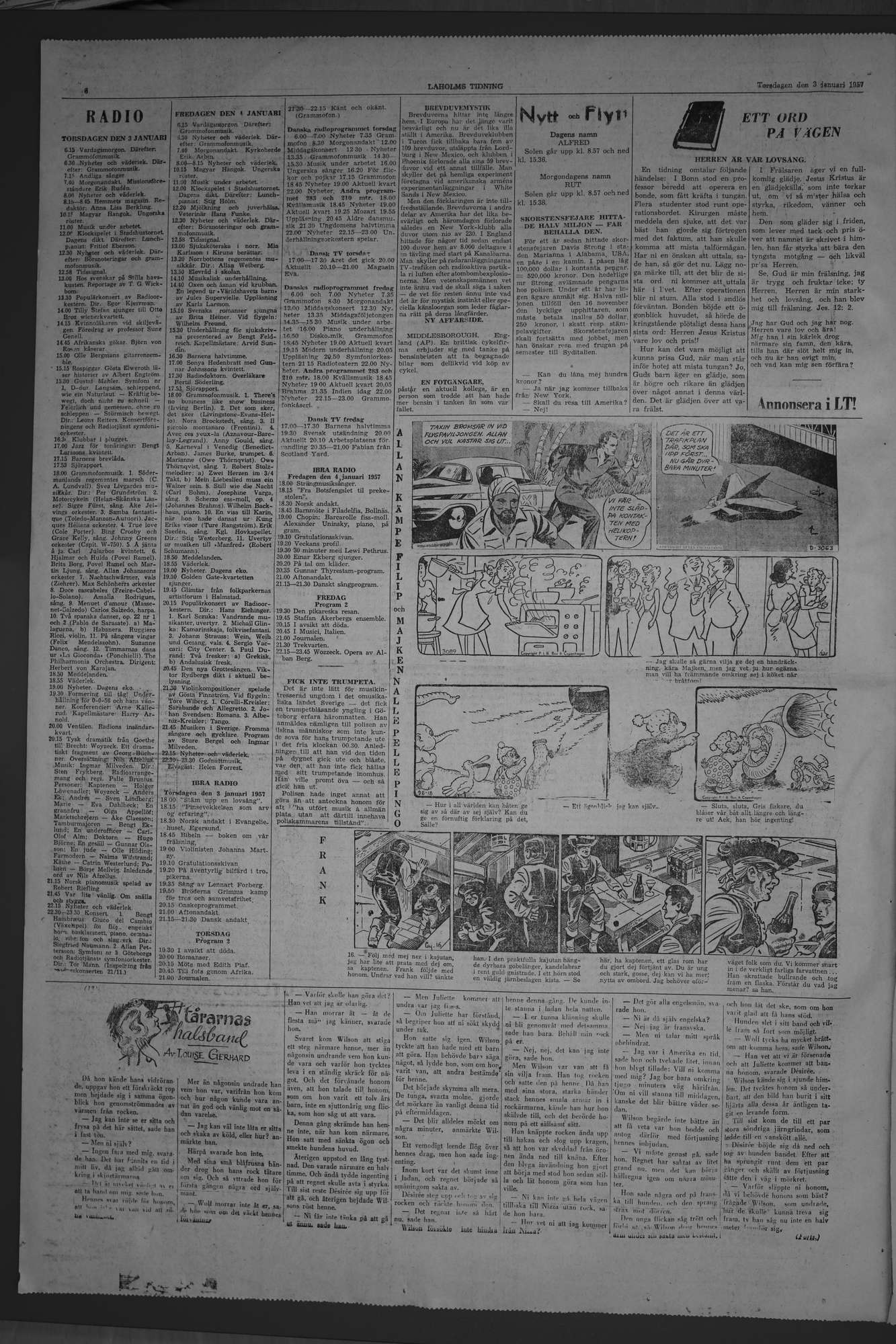 Laholms Tidning Torsdag 3 januari 1957, sida 6