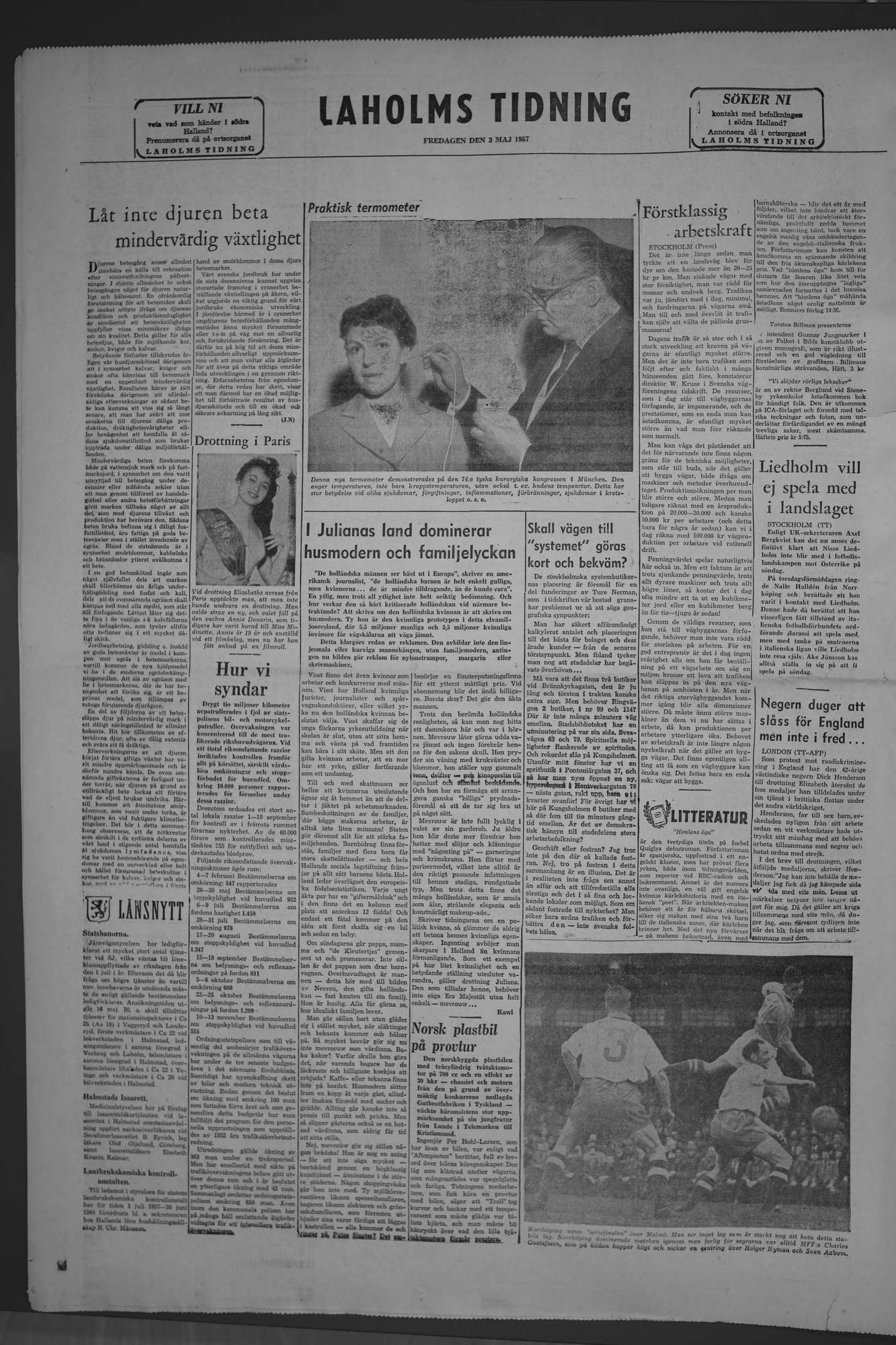 Laholms Tidning Fredag 3 maj 1957, sida 8