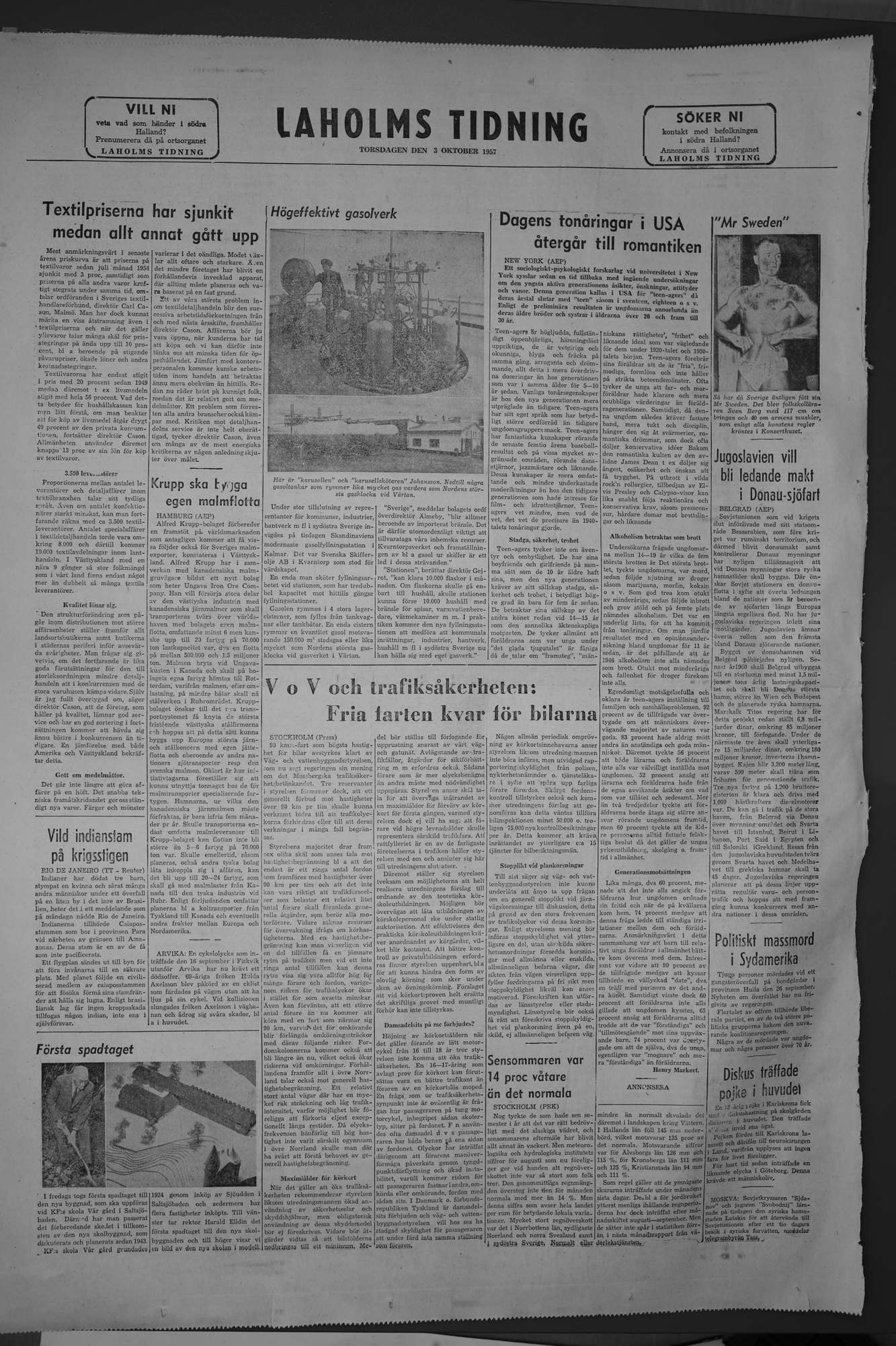 Laholms Tidning Torsdag 3 oktober 1957, sida 8