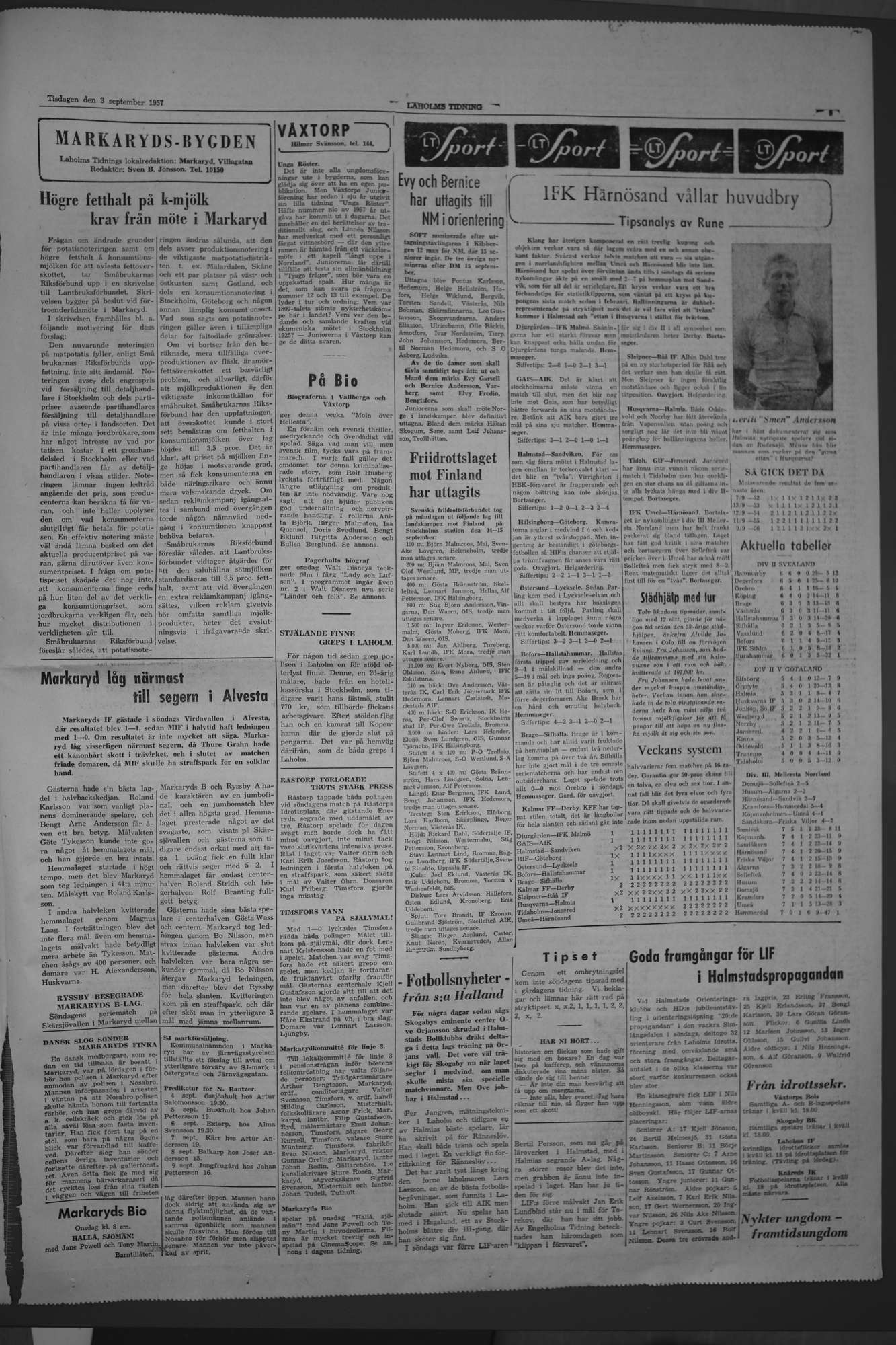 Laholms Tidning Tisdag 3 september 1957, sida 5
