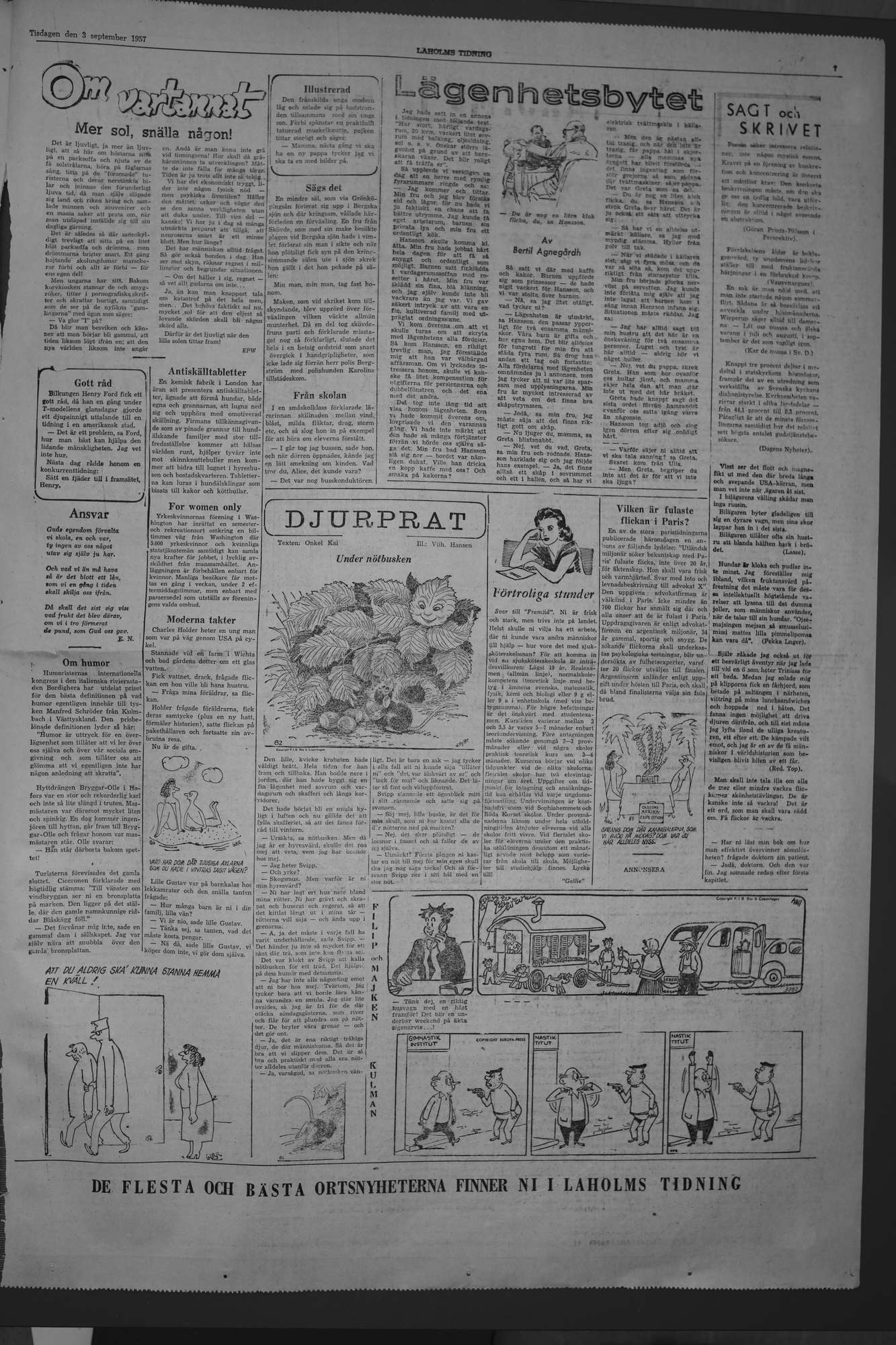 Laholms Tidning Tisdag 3 september 1957, sida 7