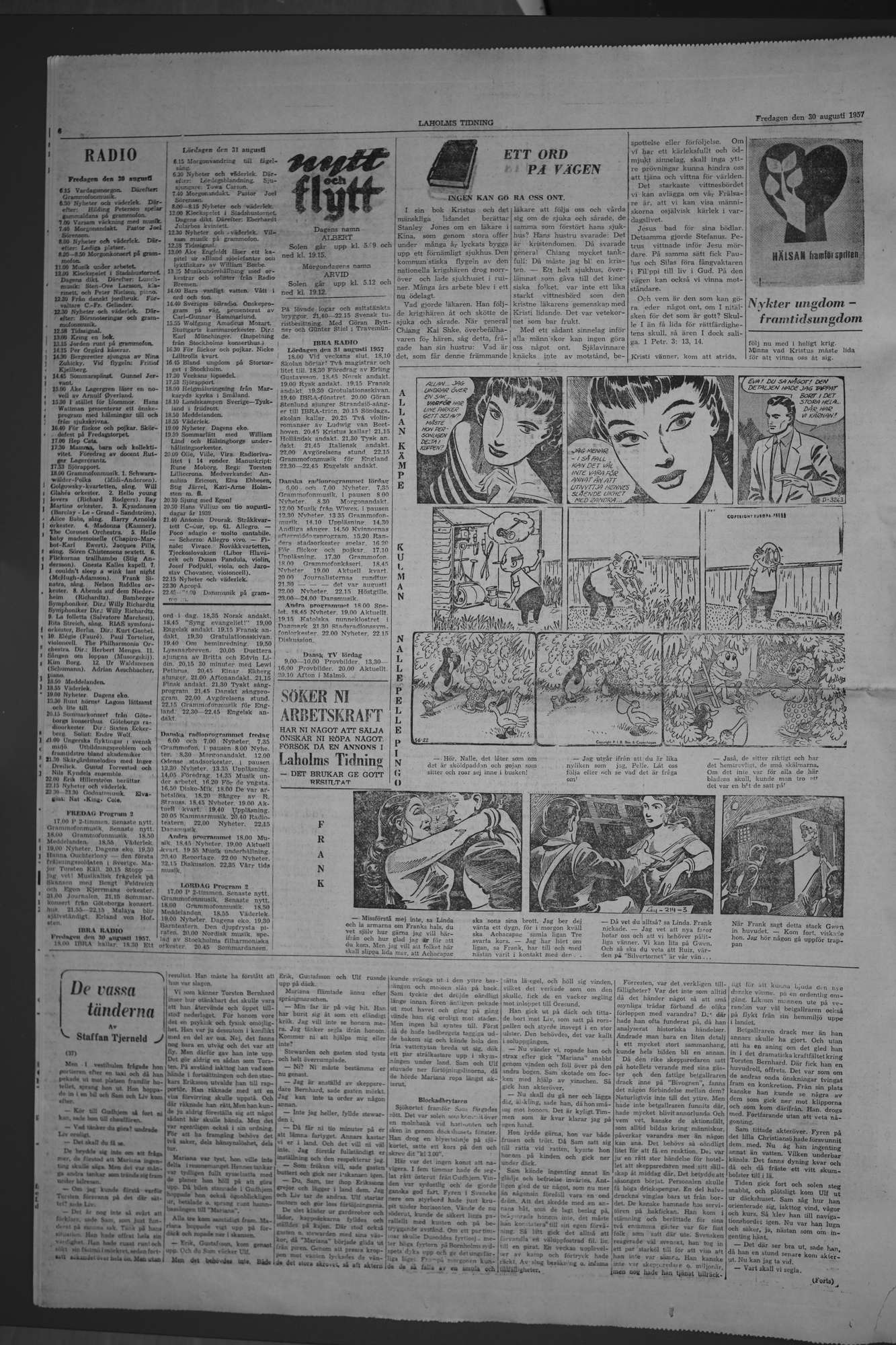 Laholms Tidning Fredag 30 augusti 1957, sida 6