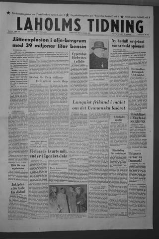 Förstasidan, Lördag 30 mars 1957