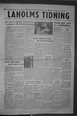 Förstasidan, Lördag 31 augusti 1957