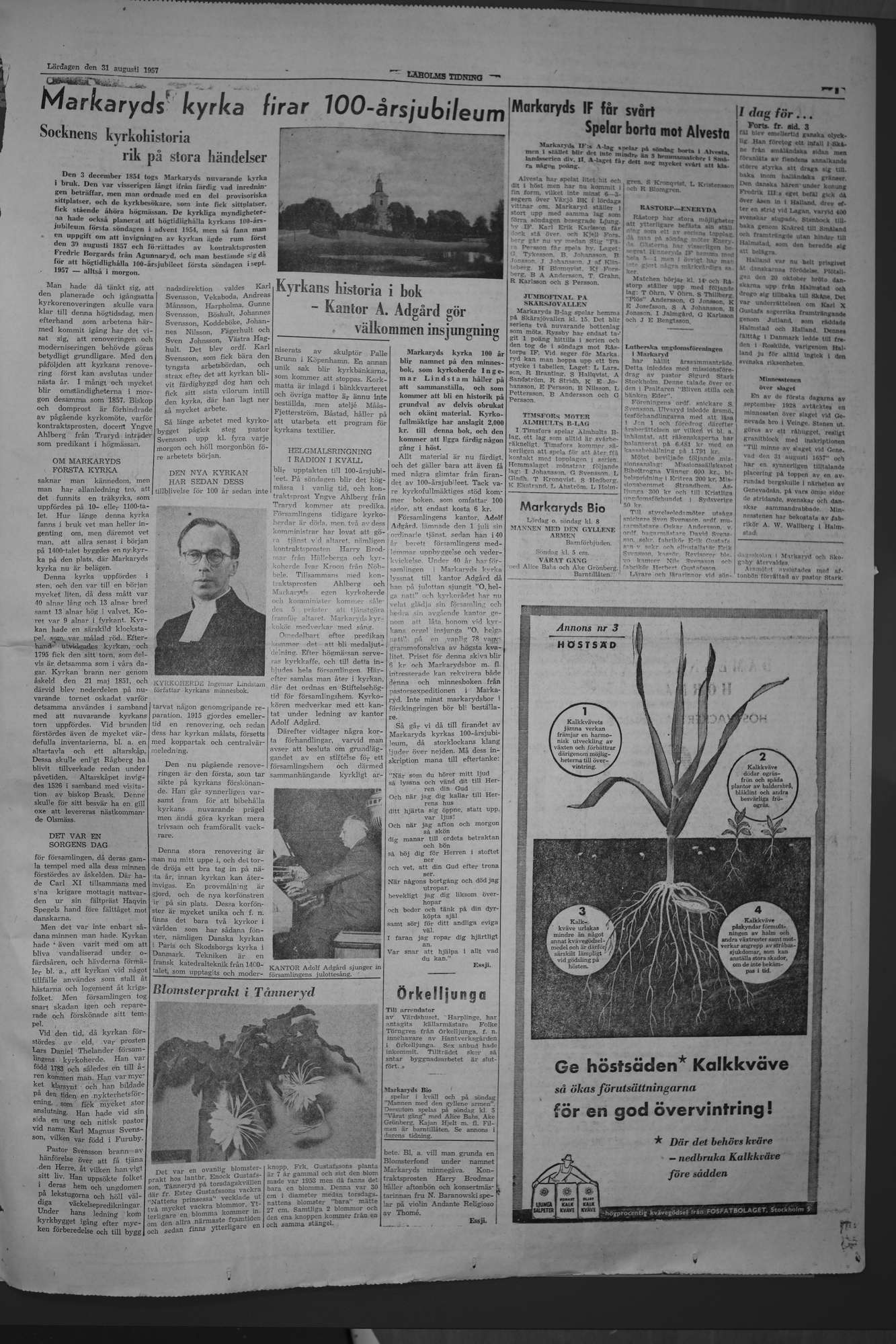 Laholms Tidning Lördag 31 augusti 1957, sida 5