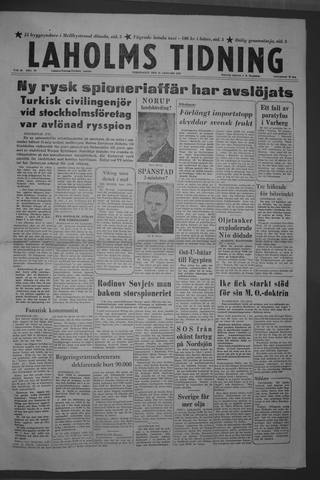 Förstasidan, Torsdag 31 januari 1957