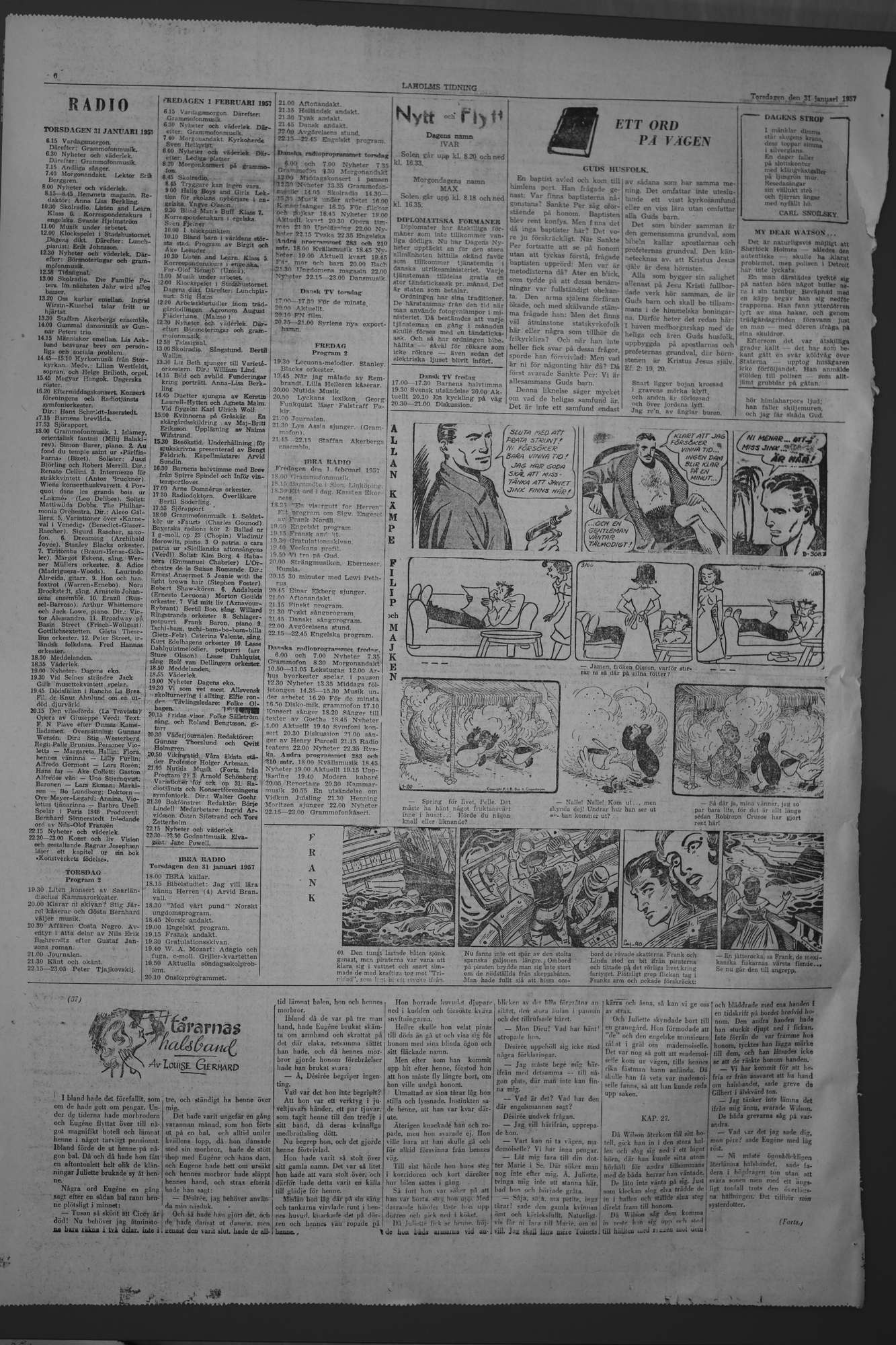 Laholms Tidning Torsdag 31 januari 1957, sida 6