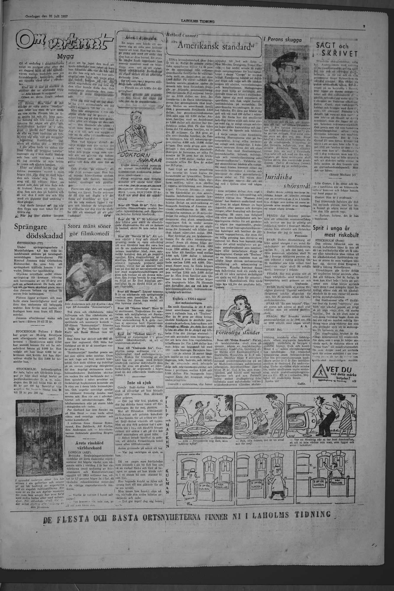 Laholms Tidning Onsdag 31 juli 1957, sida 7