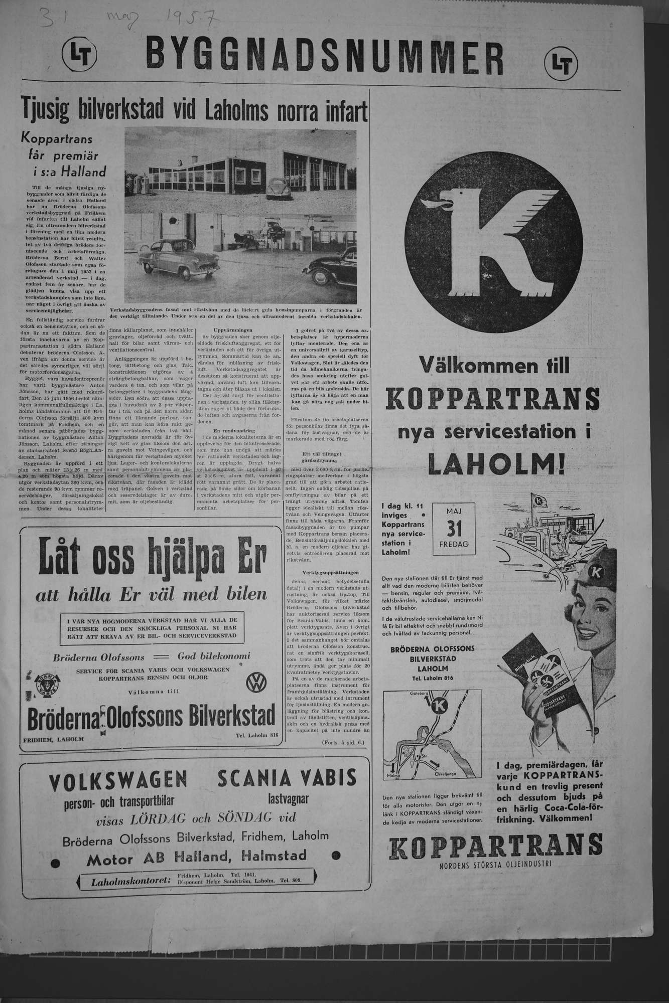 Laholms Tidning Fredag 31 maj 1957, sida 9