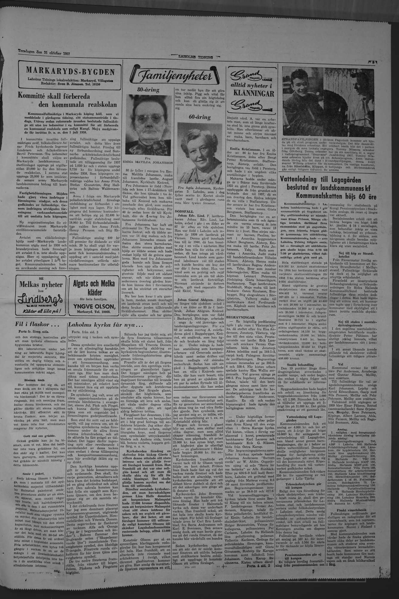 Laholms Tidning Torsdag 31 oktober 1957, sida 5