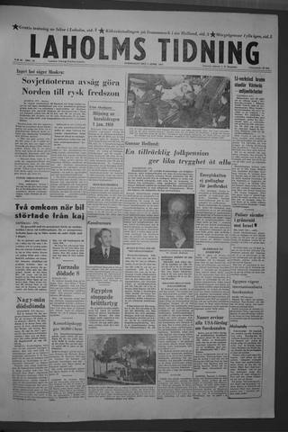 Förstasidan, Torsdag 4 april 1957