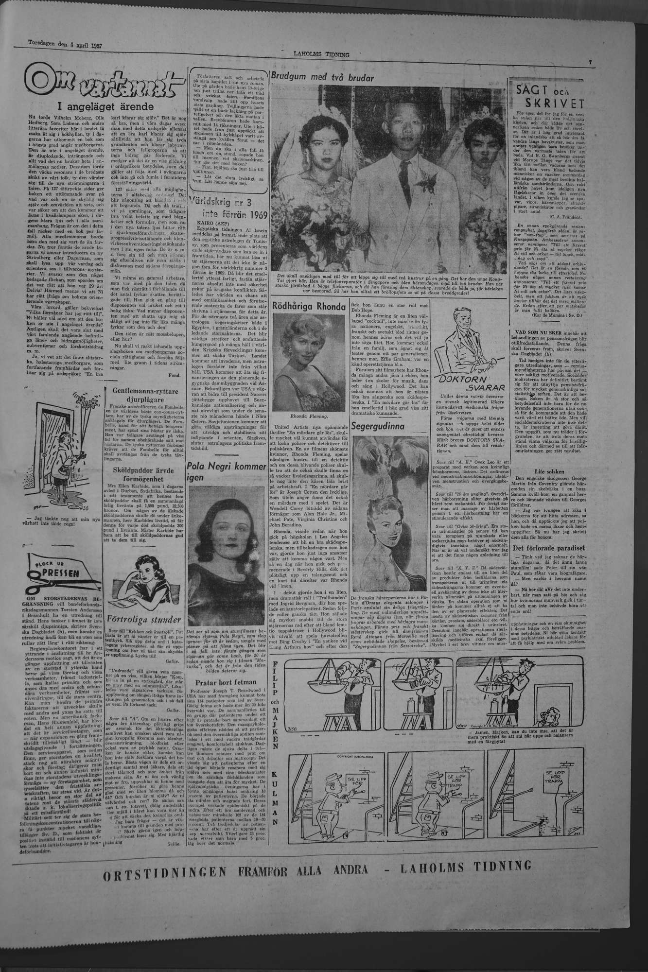 Laholms Tidning Torsdag 4 april 1957, sida 7