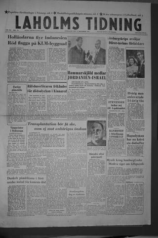 Förstasidan, Onsdag 4 december 1957