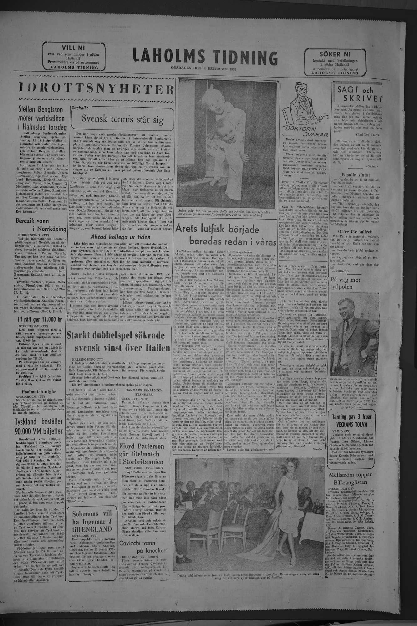 Laholms Tidning Onsdag 4 december 1957, sida 8