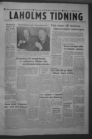 Förstasidan, Måndag 4 februari 1957