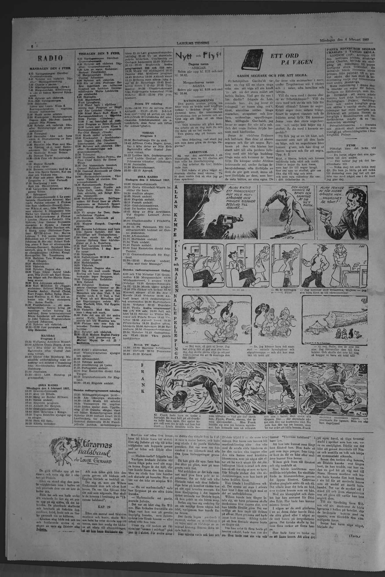 Laholms Tidning Måndag 4 februari 1957, sida 6