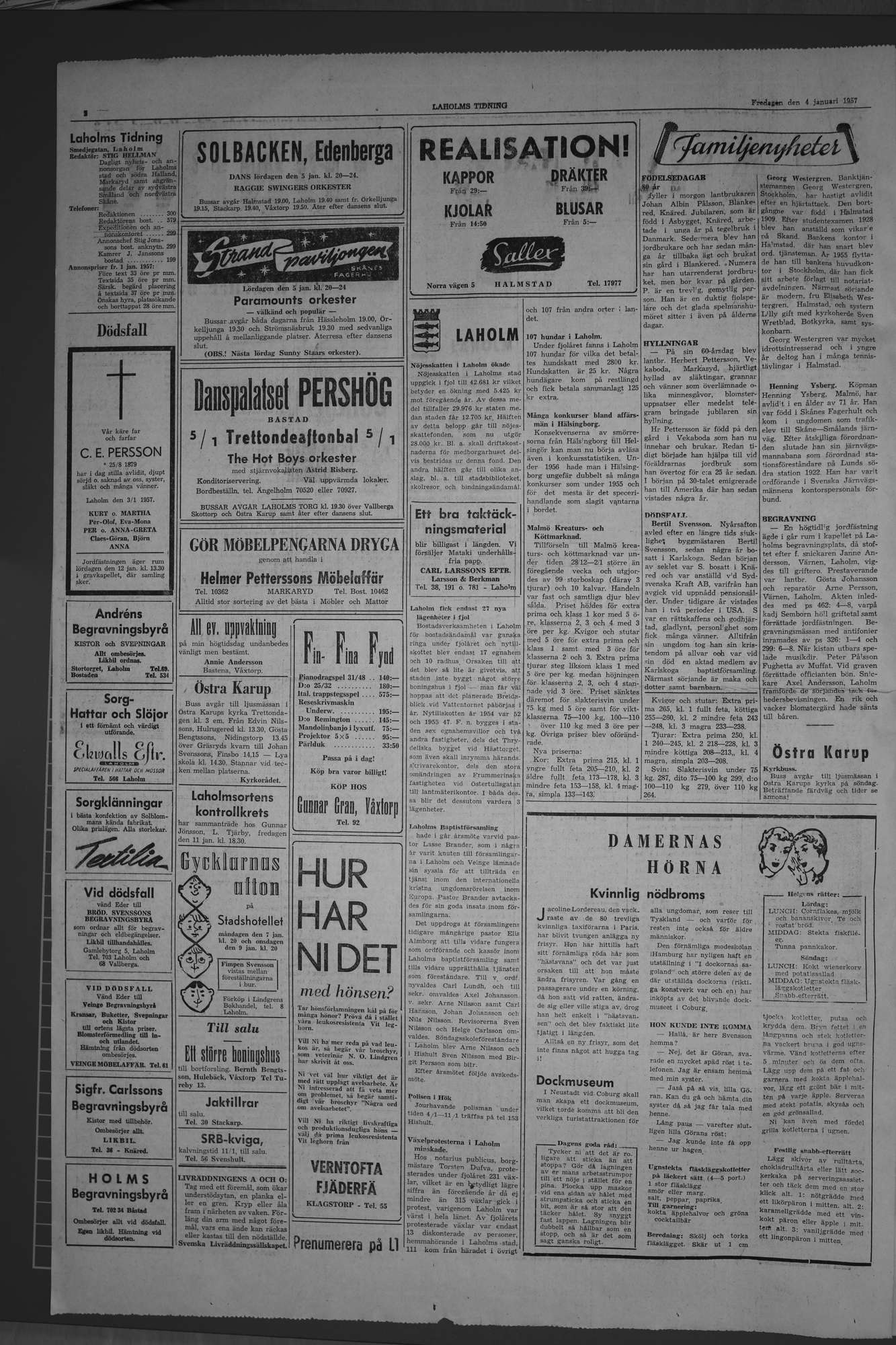 Laholms Tidning Fredag 4 januari 1957, sida 2