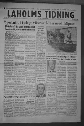Förstasidan, Måndag 4 november 1957