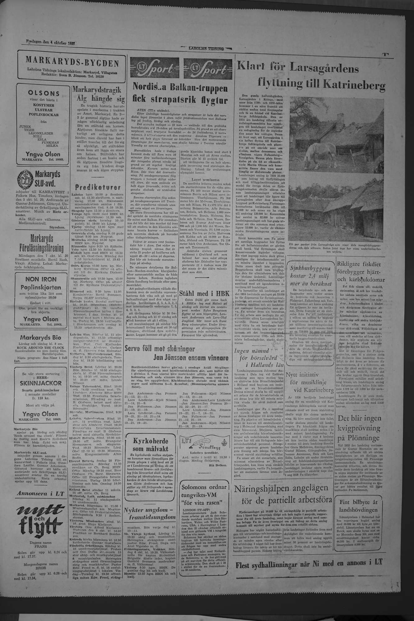 Laholms Tidning Fredag 4 oktober 1957, sida 5