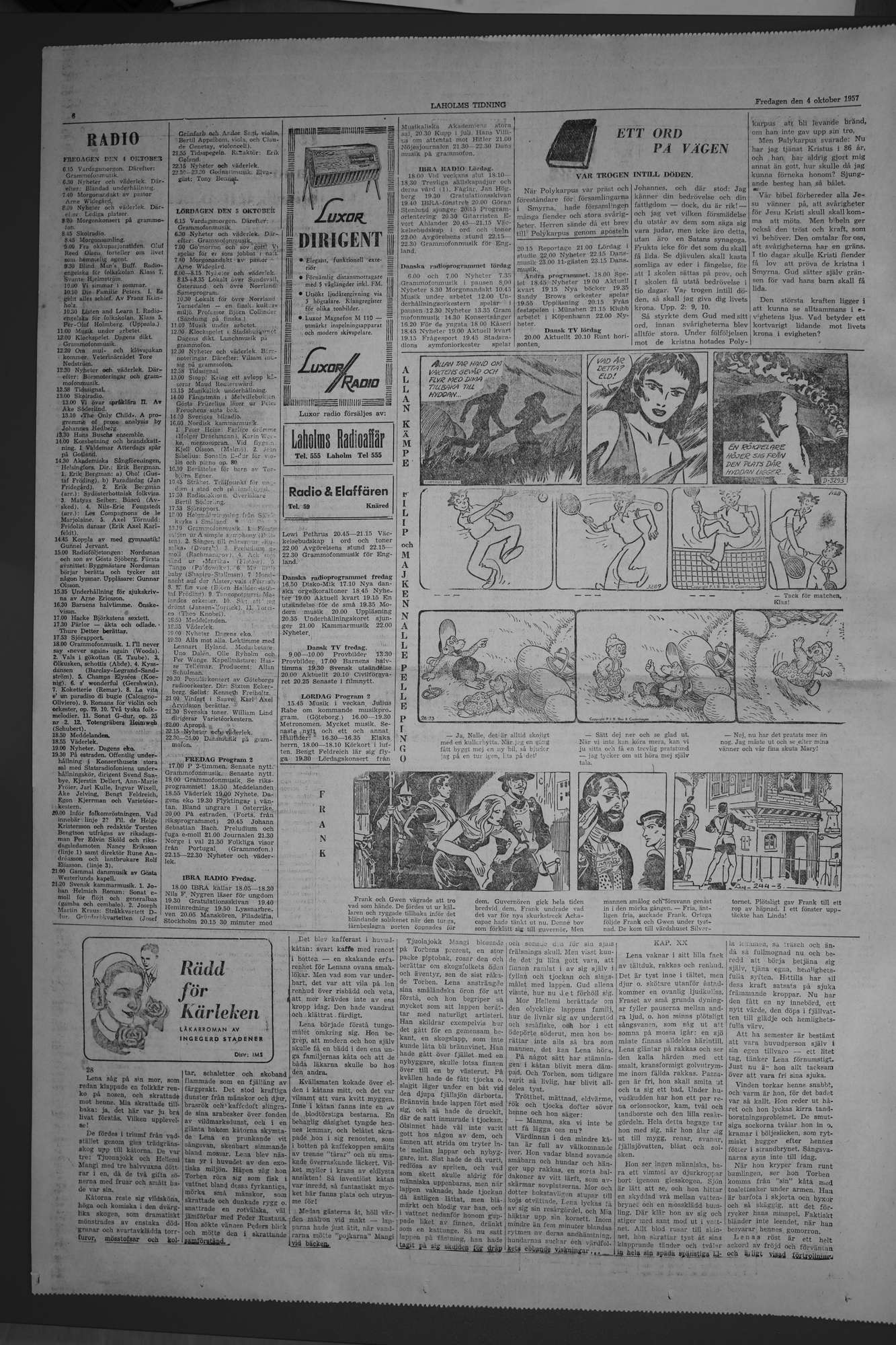Laholms Tidning Fredag 4 oktober 1957, sida 6