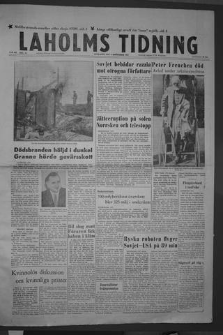 Förstasidan, Onsdag 4 september 1957