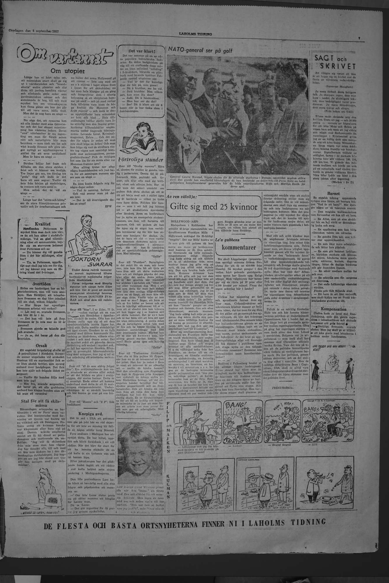 Laholms Tidning Onsdag 4 september 1957, sida 7
