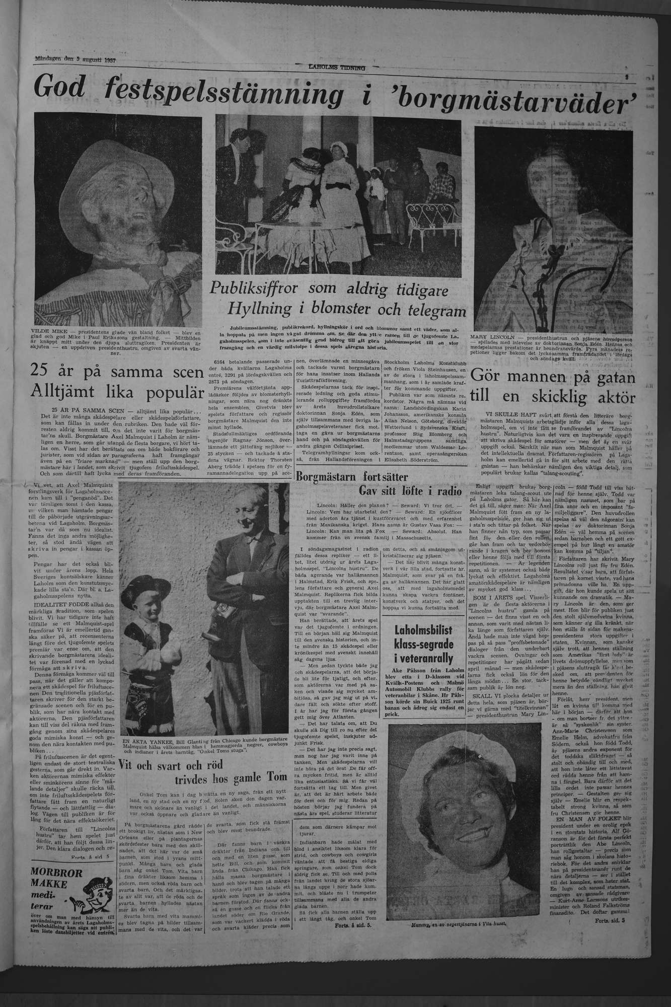 Laholms Tidning Måndag 5 augusti 1957, sida 3