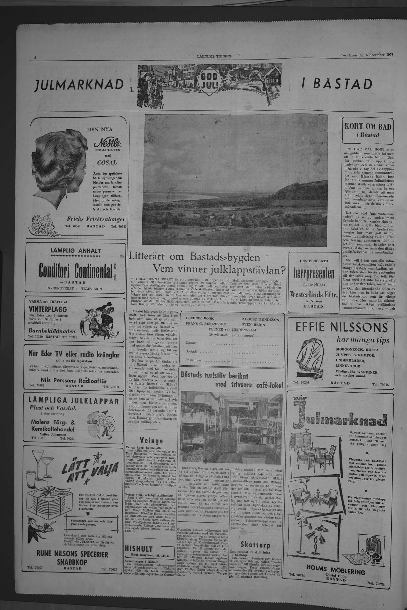 Laholms Tidning Torsdag 5 december 1957, sida 4