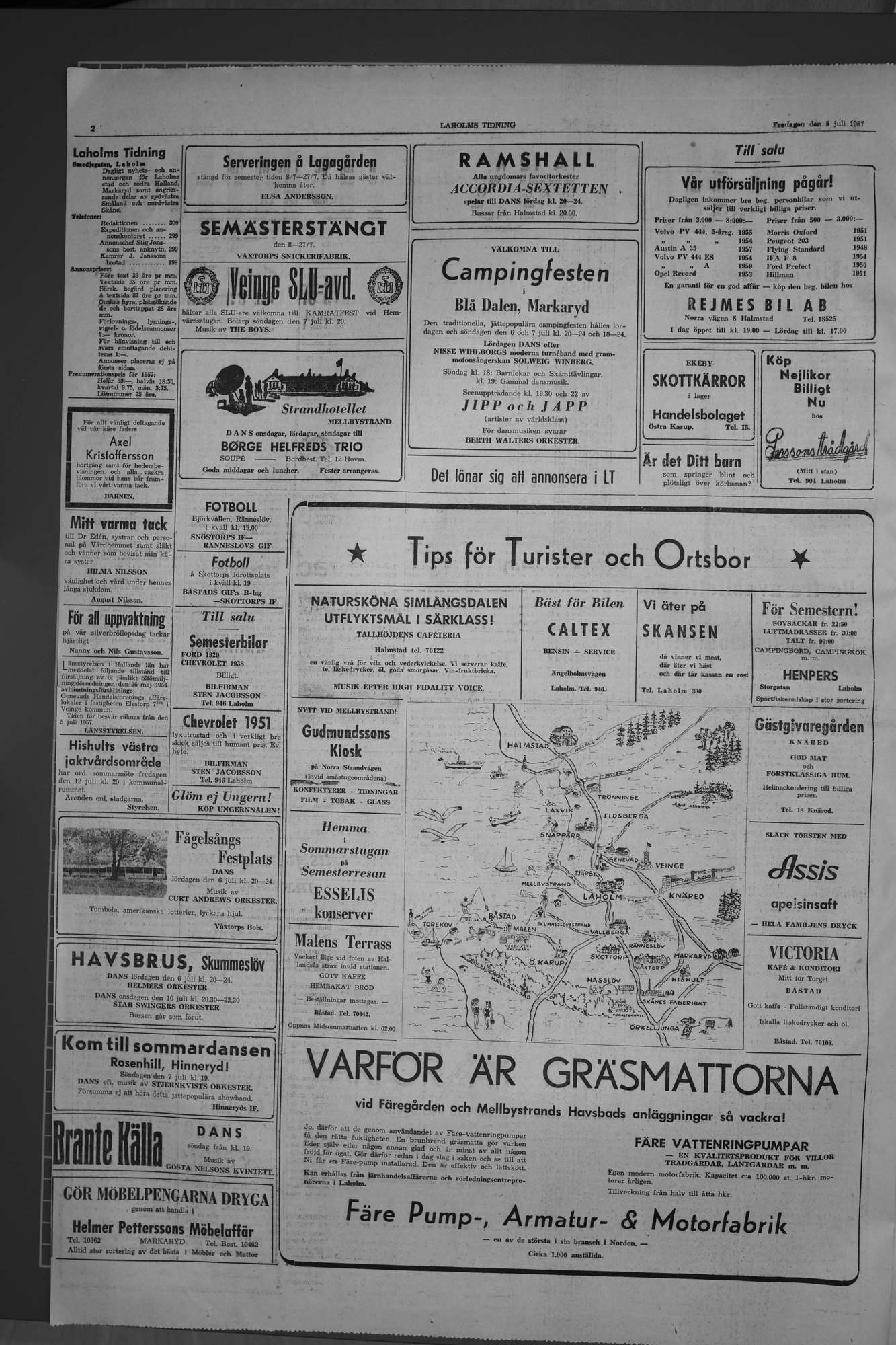 Laholms Tidning Fredag 5 juli 1957, sida 2