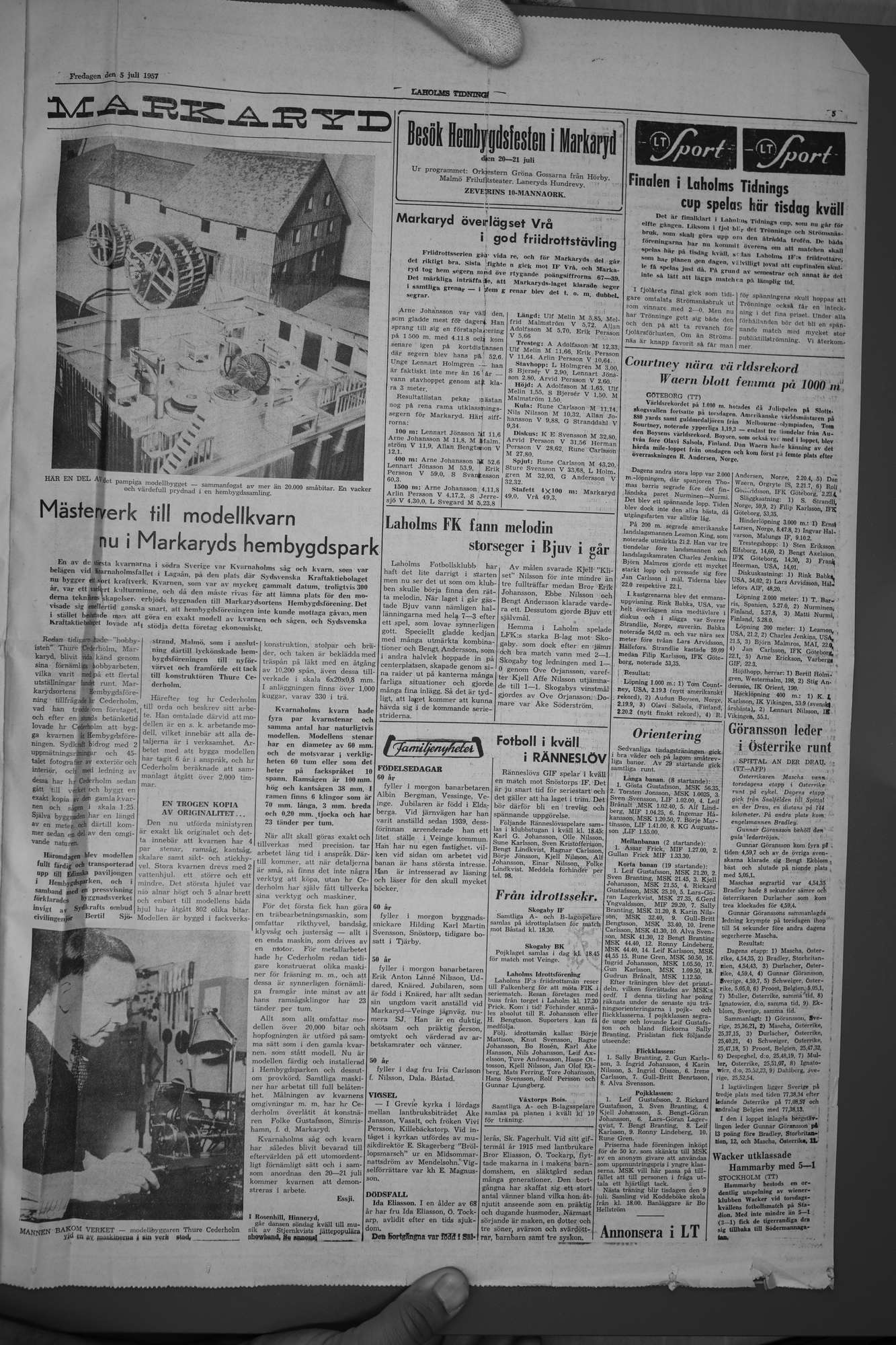 Laholms Tidning Fredag 5 juli 1957, sida 5