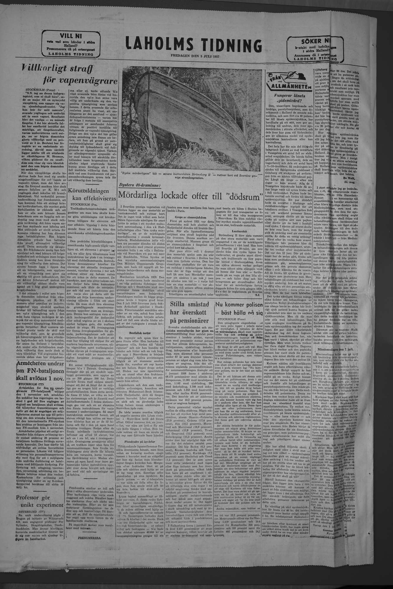 Laholms Tidning Fredag 5 juli 1957, sida 8