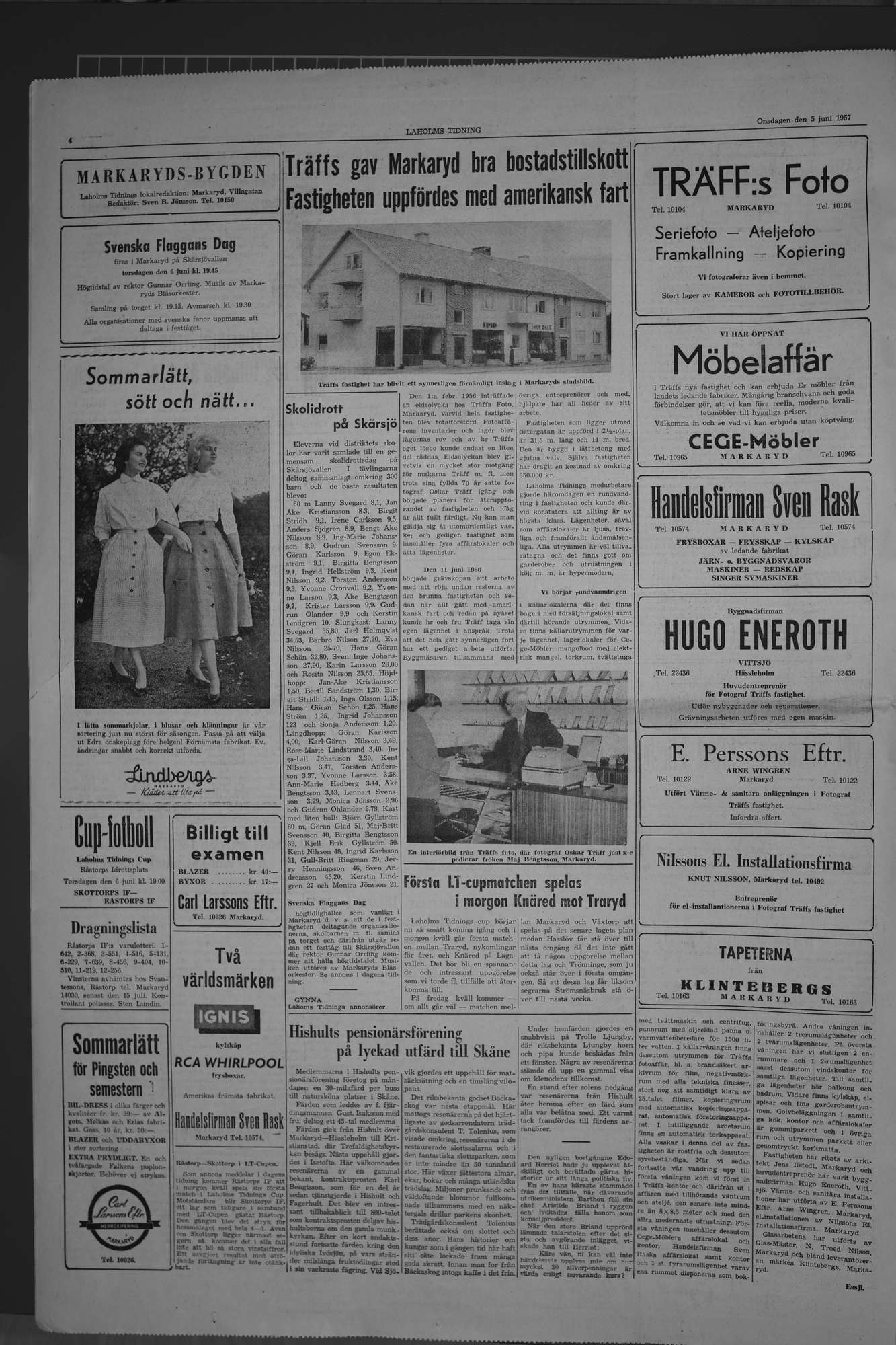 Laholms Tidning Onsdag 5 juni 1957, sida 4