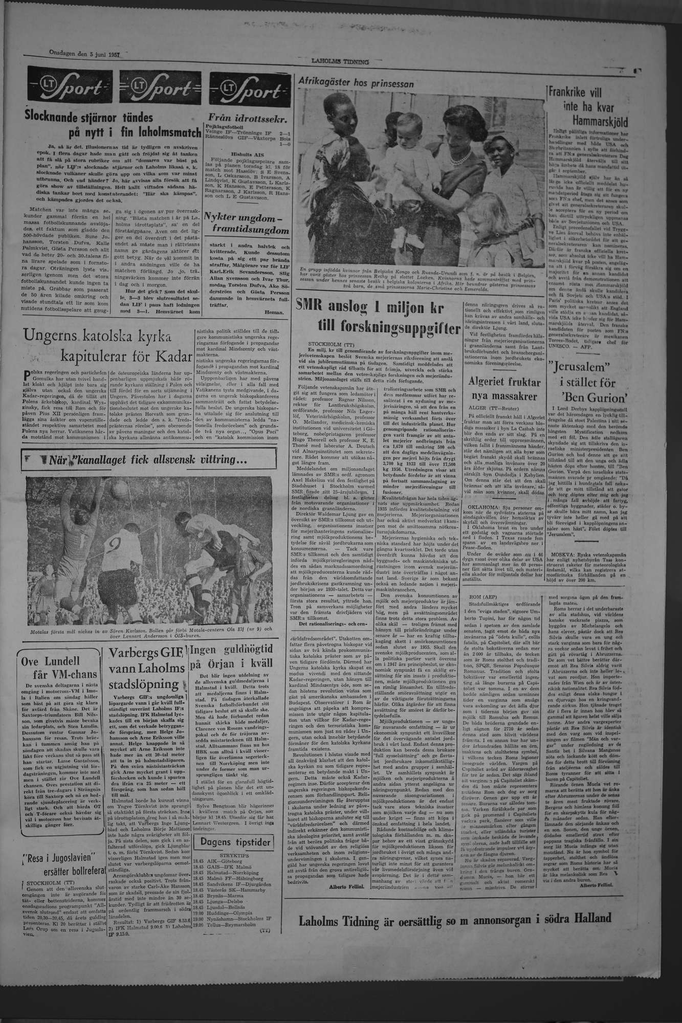 Laholms Tidning Onsdag 5 juni 1957, sida 5
