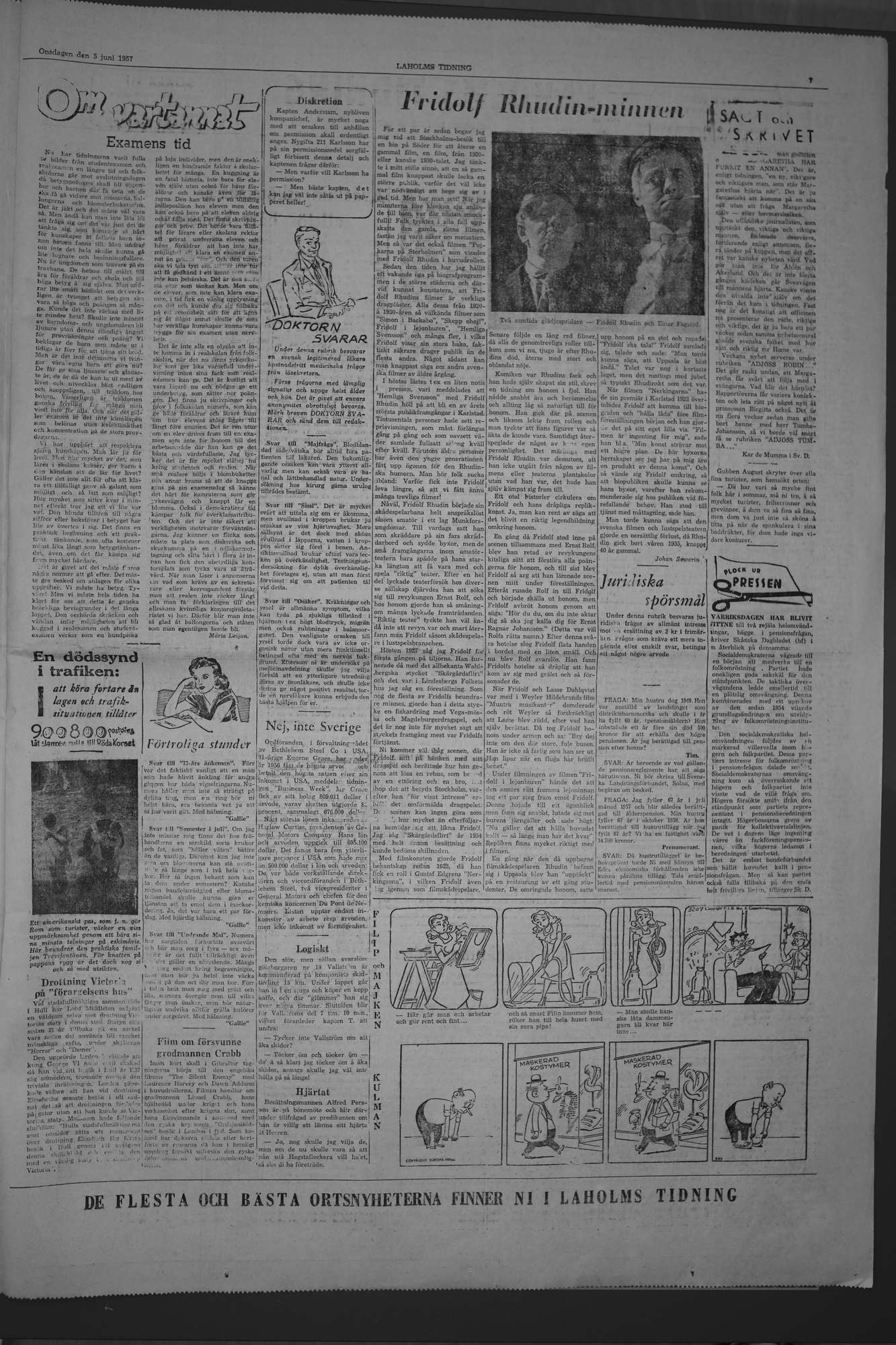 Laholms Tidning Onsdag 5 juni 1957, sida 7