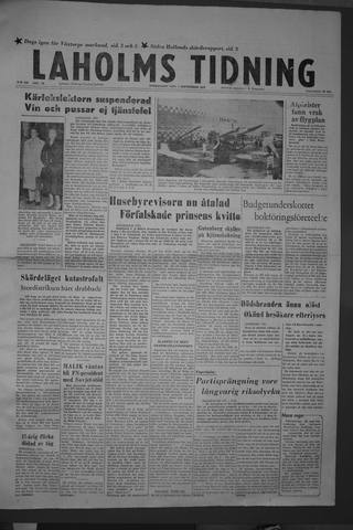 Förstasidan, Torsdag 5 september 1957