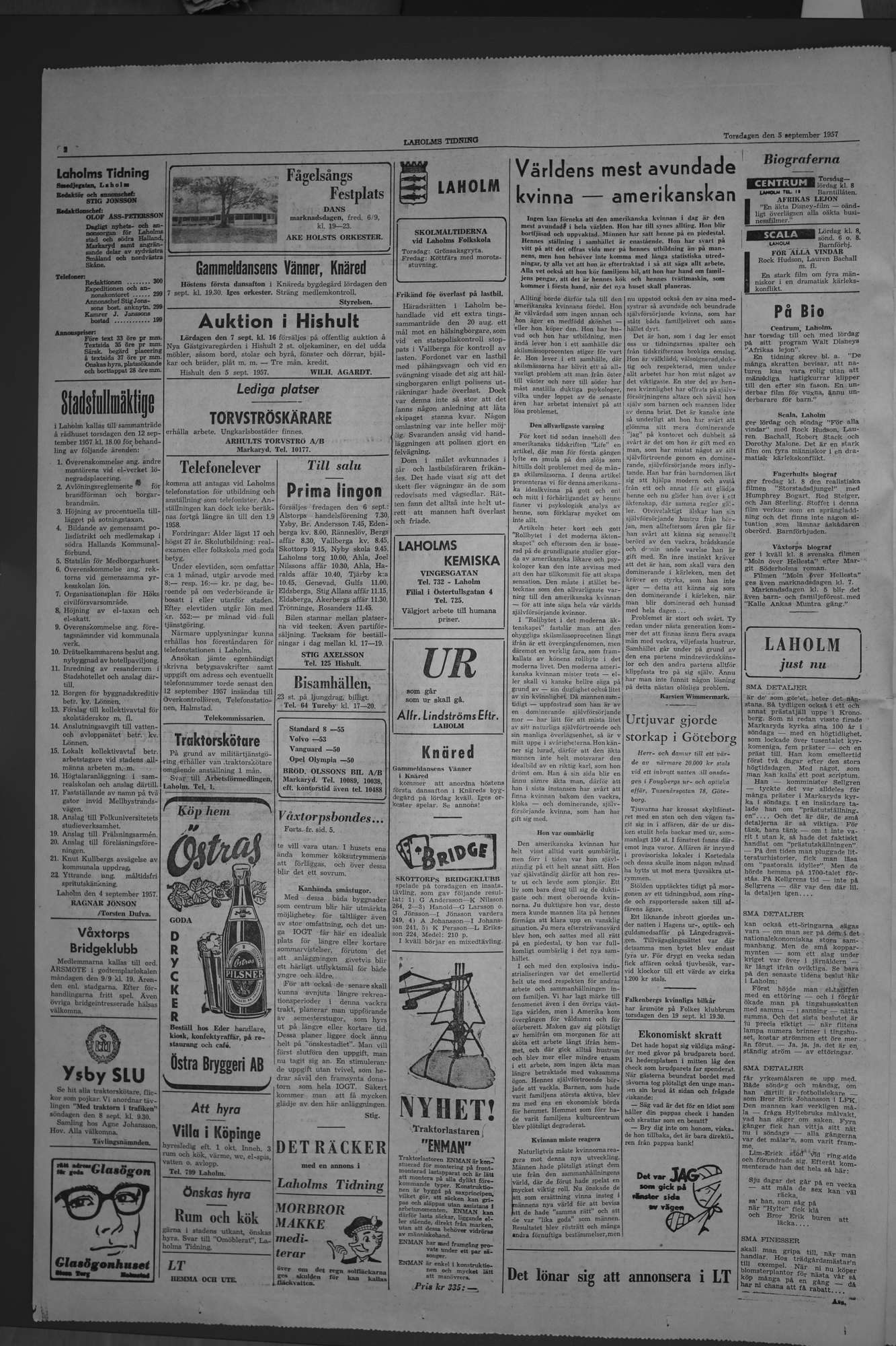 Laholms Tidning Torsdag 5 september 1957, sida 2