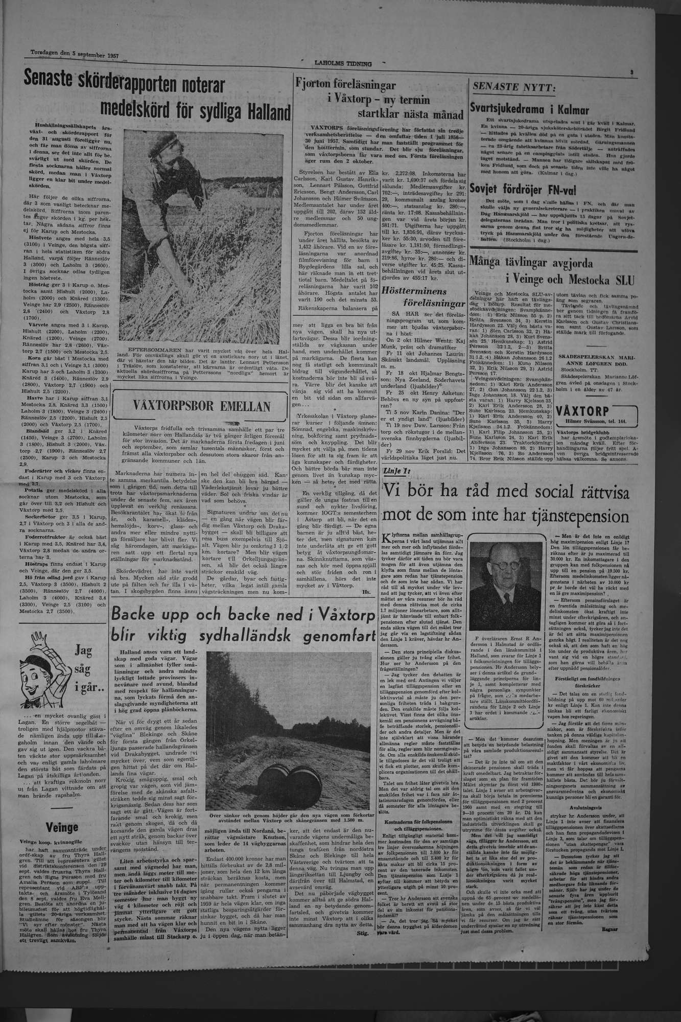 Laholms Tidning Torsdag 5 september 1957, sida 3